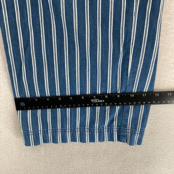 American Eagle Wide Leg Ankle Pants Women's 6 Blue White Striped Tie Waist Beach - Picture 10 of 13